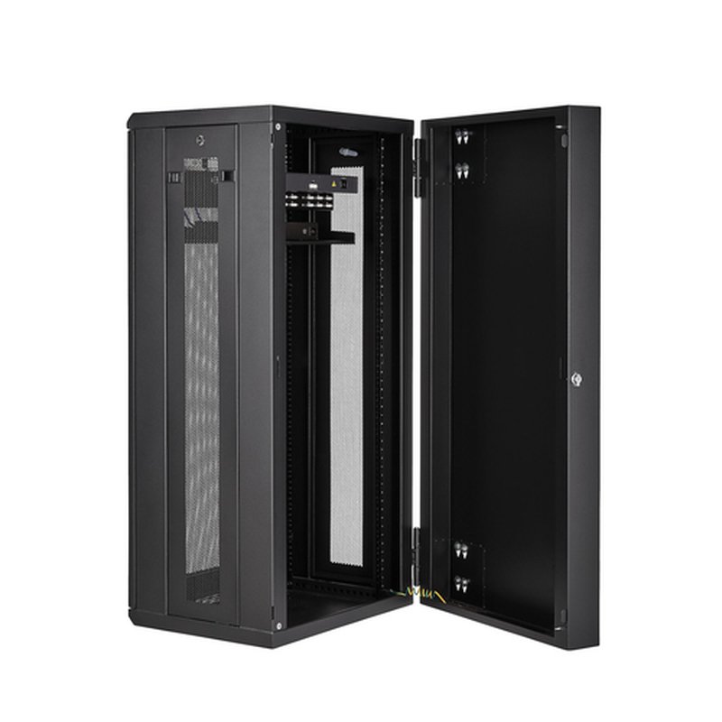 StarTech.com Armario Rack de Servidores de Pared 26U 19" - con 40,6cm/16" de Profundidad, Cierre de Seguridad y Puertas con Bisagras - Montado - Estante y Paneles Laterales Adaptables - Imagen 5