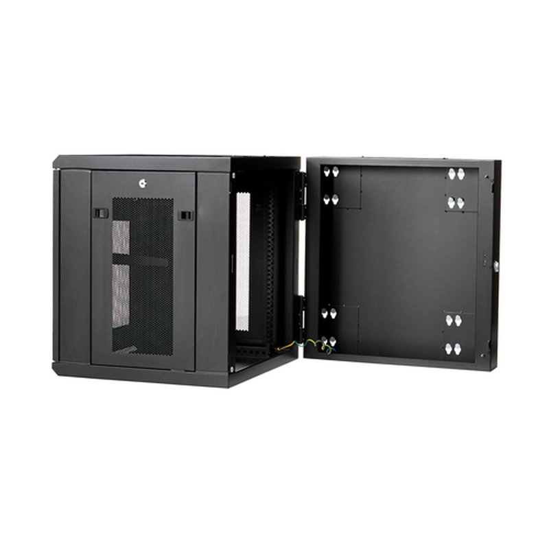 StarTech.com Armario de Red 12U 19" para Montaje en Pared - Armario para Equipos Informáticos con 50cm/20" de Profundidad y 4 Columnas - Puerta con Bisagras y Estante - Cisco 3850, 2960 - Imagen 5