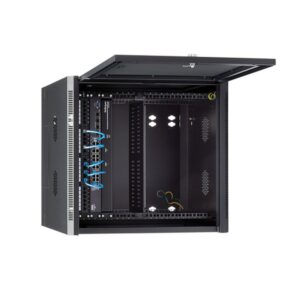 StarTech.com Armario de Red 12U 19" para Montaje en Pared - Armario para Equipos Informáticos con 50cm/20" de Profundidad y 4 Columnas - Puerta con Bisagras y Estante - Cisco 3850, 2960