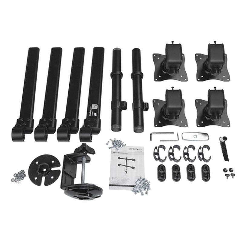 StarTech.com Brazo de Escritorio para 4 Monitores 2x2 de hasta 27" con Montaje VESA- Soporte Ergonómico con Mástil, Articulado y Altura Ajustable - Inclinación/Giro/Rotación - Abrazadera/Ojal StarTech.com Brazo de Escritorio para 4 Monitores 2x2 de hasta 27" con Montaje VESA- Soporte Ergonómico con Mástil, Articulado y Altura Ajustable - Inclinación/Giro/Rotación - Abrazadera/Ojal - Imagen 3