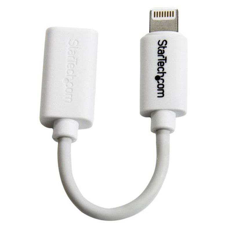 StarTech.com Cable Adaptador Blanco Micro USB a Conector Apple Lightning de 8 Pines para iPhone / iPod / iPad StarTech.com Cable Adaptador Blanco Micro USB a Conector Apple Lightning de 8 Pines para iPhone / iPod / iPad