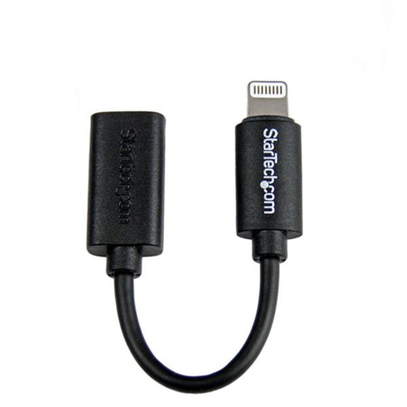 StarTech.com Cable Adaptador Lightning de 8 Pin a Micro USB B USB 2.0 para Apple iPod iPhone 5 iPad - Negro StarTech.com Cable Adaptador Lightning de 8 Pin a Micro USB B USB 2.0 para Apple iPod iPhone 5 iPad - Negro
