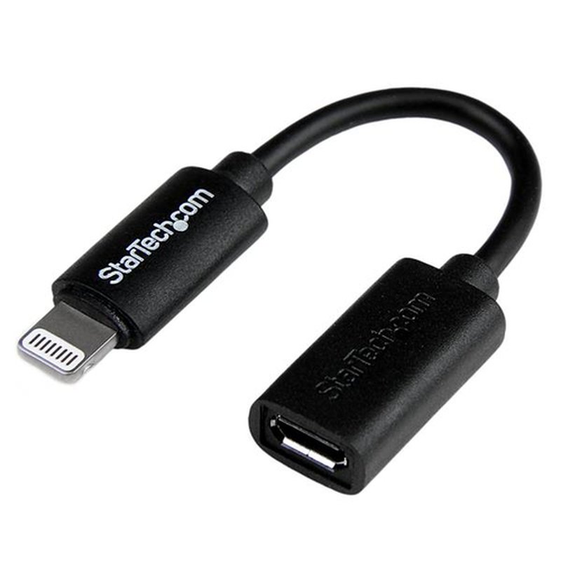 StarTech.com Cable Adaptador Lightning de 8 Pin a Micro USB B USB 2.0 para Apple iPod iPhone 5 iPad - Negro StarTech.com Cable Adaptador Lightning de 8 Pin a Micro USB B USB 2.0 para Apple iPod iPhone 5 iPad - Negro - Imagen 2