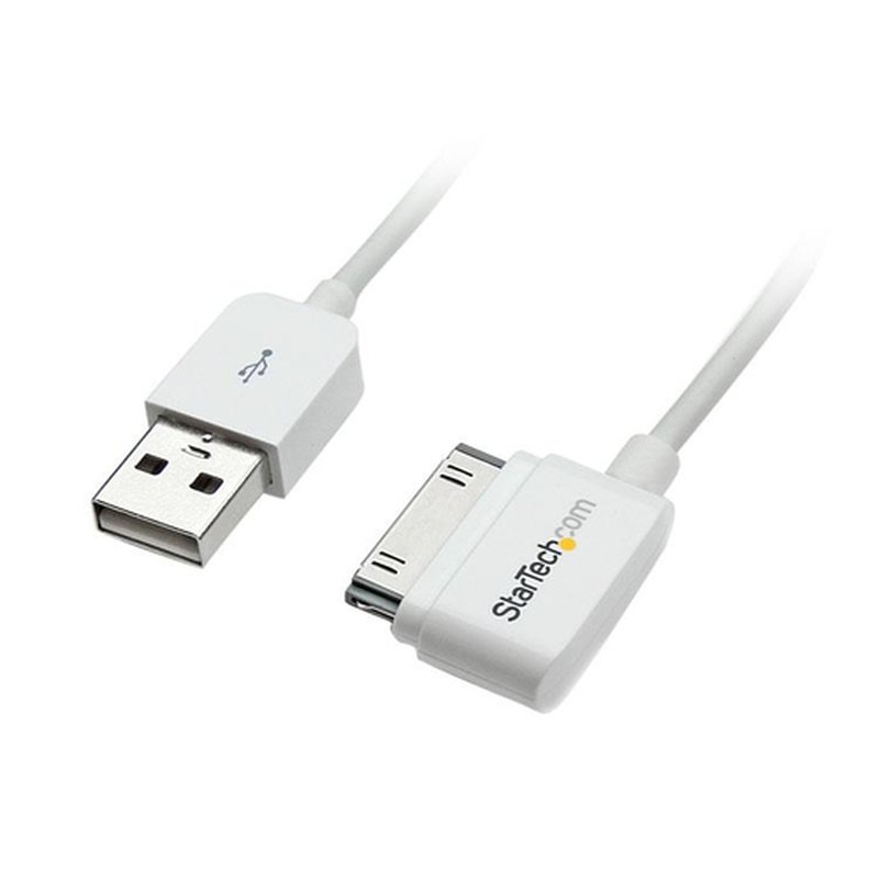 StarTech.com Cable Cargador 1m Conector Dock Connector de Apple Ángulo Derecho 30 Pines a USB iPod iPhone iPad StarTech.com Cable Cargador 1m Conector Dock Connector de Apple Ángulo Derecho 30 Pines a USB iPod iPhone iPad - Imagen 2