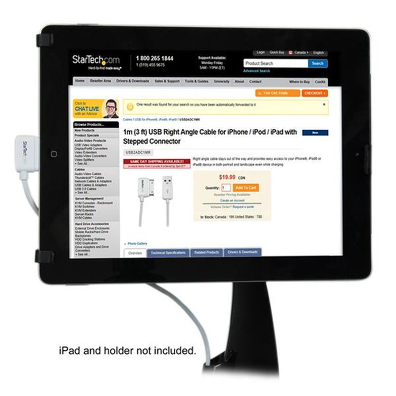 StarTech.com Cable Cargador 1m Conector Dock Connector de Apple Ángulo Derecho 30 Pines a USB iPod iPhone iPad StarTech.com Cable Cargador 1m Conector Dock Connector de Apple Ángulo Derecho 30 Pines a USB iPod iPhone iPad - Imagen 5