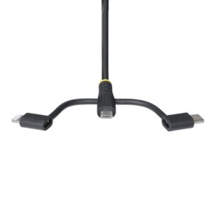 StarTech.com Cable Multicarga Resistente USB de 1m - Lightning/Micro-USB/USB-C - Certificado Apple MFi - Recubrimiento de Aramida - Cable Cargador USB Tipo C 3 en 1 - para iPhone/iPad/Android StarTech.com Cable Multicarga Resistente USB de 1m - Lightning/Micro-USB/USB-C - Certificado Apple MFi - Recubrimiento de Aramida - Cable Cargador USB Tipo C 3 en 1 - para iPhone/iPad/Android