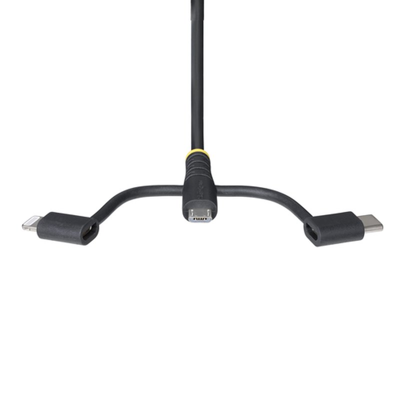 StarTech.com Cable Multicarga Resistente USB de 1m - Lightning/Micro-USB/USB-C - Certificado Apple MFi - Recubrimiento de Aramida - Cable Cargador USB Tipo C 3 en 1 - para iPhone/iPad/Android StarTech.com Cable Multicarga Resistente USB de 1m - Lightning/Micro-USB/USB-C - Certificado Apple MFi - Recubrimiento de Aramida - Cable Cargador USB Tipo C 3 en 1 - para iPhone/iPad/Android - Imagen 4