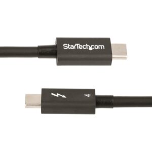 StarTech.com Cable de 1m Thunderbolt 4 - 40Gbps - PD 100W - Vídeo 4K/8K - Cable Thunderbolt 4 con Certificación Intel - Compatible con USB4/Thunderbolt 3/USB 3.2/USB Tipo C/DisplayPort