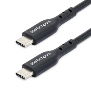 StarTech.com Cable de Carga USB-C de 2m - Cable USB Tipo C - Cable de Carga para Ordenador Portátil USB Tipo C USB 2.0 - PD de 60W 3A - Cubierta de TPE - Cable de Datos USB-C - Macho a Macho