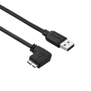 StarTech.com Cable delgado de 0,5m Micro USB 3.0 acodado a la izquierda a USB A