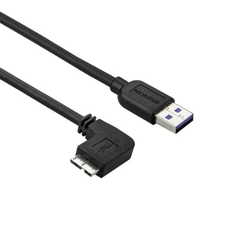 StarTech.com Cable delgado de 0,5m Micro USB 3.0 acodado a la izquierda a USB A StarTech.com Cable delgado de 0,5m Micro USB 3.0 acodado a la izquierda a USB A