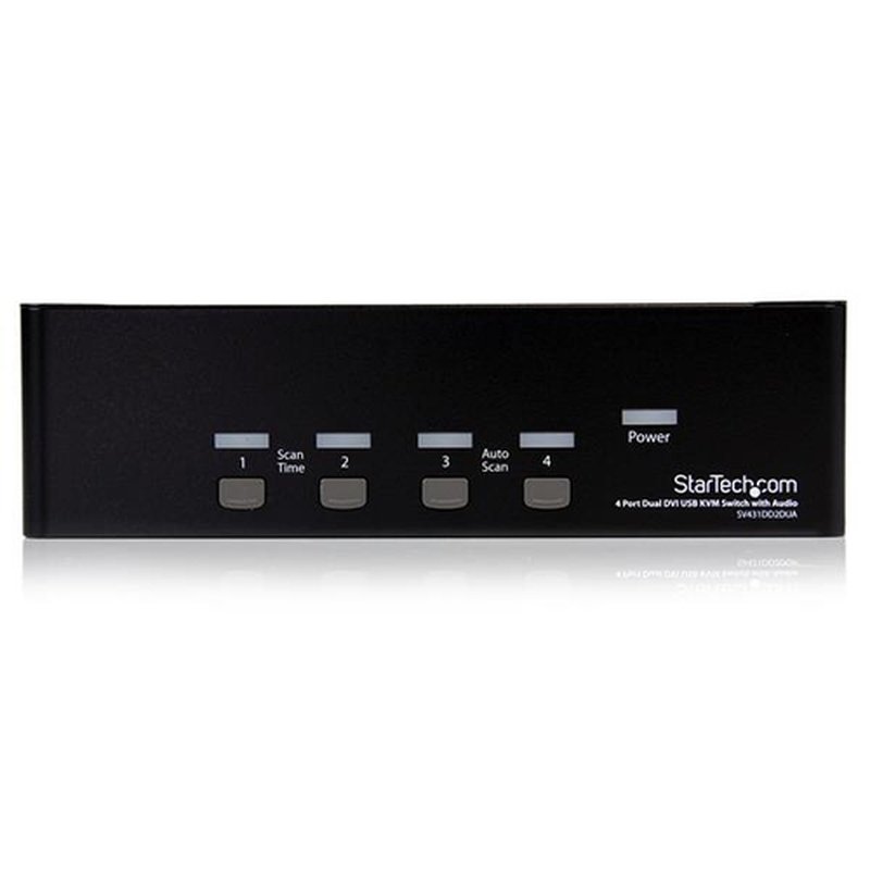 StarTech.com Conmutador Switch KVM 4 Ordenadores 2 Monitores Dobles DVI Audio 4 Puertos USB 2048x1536 - Imagen 2