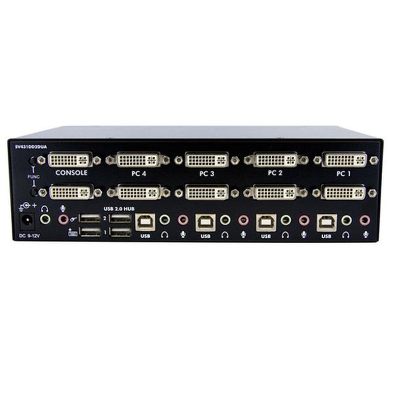 StarTech.com Conmutador Switch KVM 4 Ordenadores 2 Monitores Dobles DVI Audio 4 Puertos USB 2048x1536 - Imagen 3