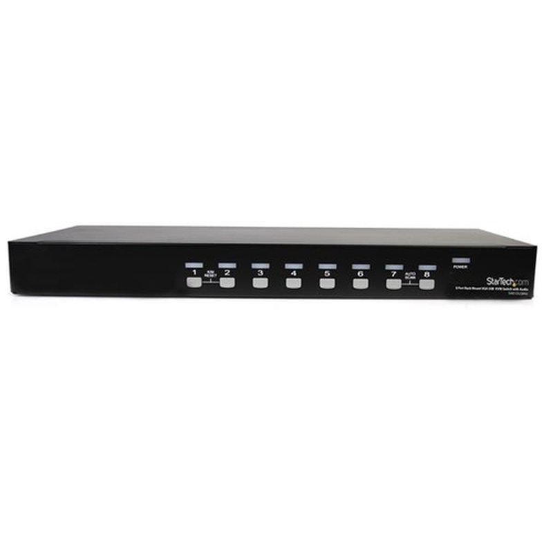 StarTech.com Conmutador Switch KVM 8 Puertos de Vídeo VGA HD15 USB 2.0 USB A y Audio - 1U Rack Estante - Imagen 2