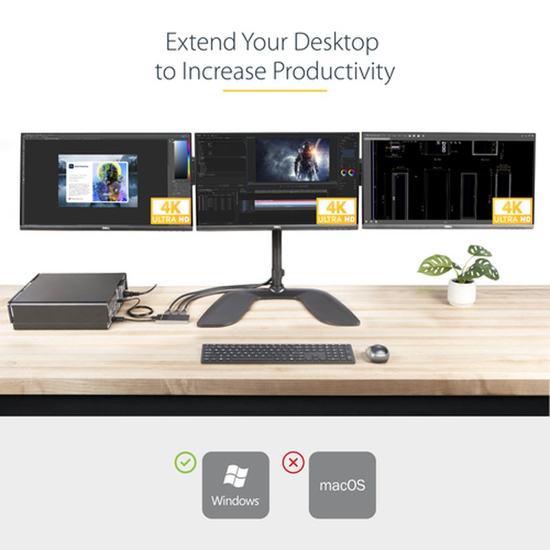 StarTech.com Hub MST de 3 Puertos DisplayPort 1.4 - Divisor Splitter DP para 3 Monitores - Adaptador DisplayPort a 3x DisplayPort de 4K - Alimentado por USB - Windows Solamente - Imagen 8