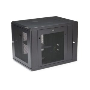 StarTech.com Rack 12U de 19" para Montaje en Pared con 4 Columnas, Puerta con Bisagras y 61cm/24" de Profundidad - Rack con Cierre con Llave y Estante - Rack de TI con Ventilación