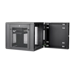 StarTech.com Rack 12U de 19" para Montaje en Pared con 4 Columnas, Puerta con Bisagras y 61cm/24" de Profundidad - Rack con Cierre con Llave y Estante - Rack de TI con Ventilación