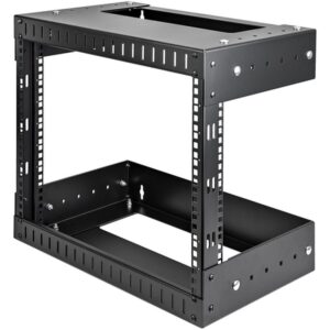 StarTech.com Rack 8U de 19" de Marco Abierto para Montaje en Pared de 2 Columnas - Rack con Profundidad Ajustable de 30,4cm a 50,8cm/12" a 20" - con Tuercas Enjauladas y Tornillos