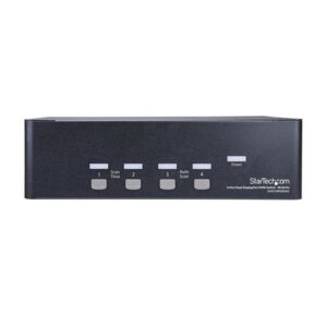 StarTech.com Switch Conmutador KVM de 4 Puertos Dobles DisplayPort de 4K 60Hz - KVM de 4 Puertos Duales DP