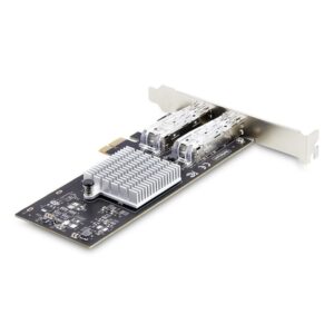 StarTech.com Tarjeta PCIe 2.1x1 de Red de Fibra Óptica/Cobre Ethernet 1Gb SFP de 2 Puertos - Chipset Controlador Intel I350-AM2 - Cobre de 1000BASE/Fibra Óptica - NIC