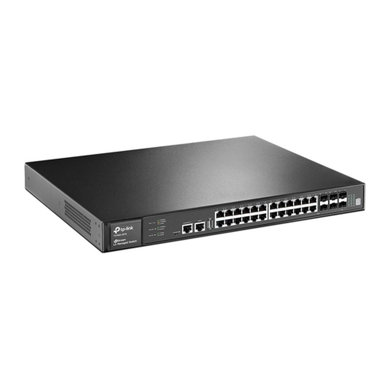 TP-Link T3700G-28TQ switch Gestionado L3 Gigabit Ethernet (10/100/1000) 1U Negro - Imagen 2