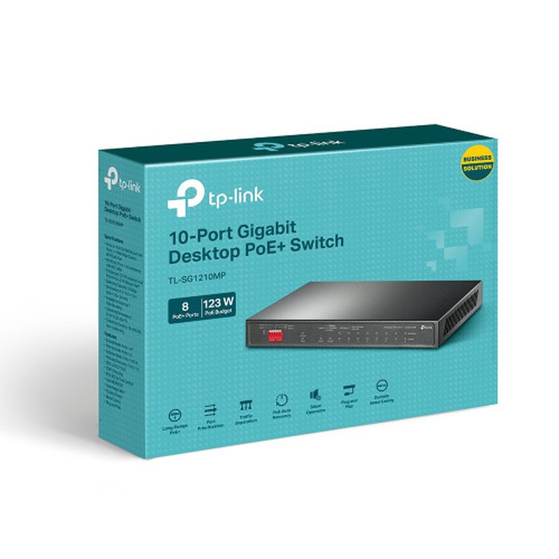TP-Link TL-SG1210MP switch No administrado Gigabit Ethernet (10/100/1000) Energía sobre Ethernet (PoE) Negro - Imagen 4