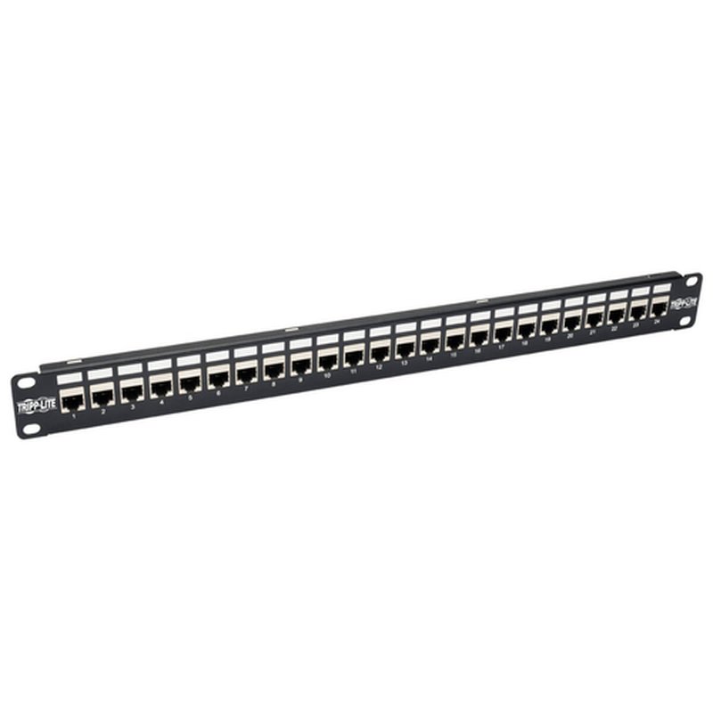 Tripp Lite N254-024-SH-6A Panel de Conexiones de Alimentación Cat6a, Ethernet RJ45, Blindado STP de 24 Puertos para Instalación en 1U de Rack Tripp Lite N254-024-SH-6A Panel de Conexiones de Alimentación Cat6a, Ethernet RJ45, Blindado STP de 24 Puertos para Instalación en 1U de Rack