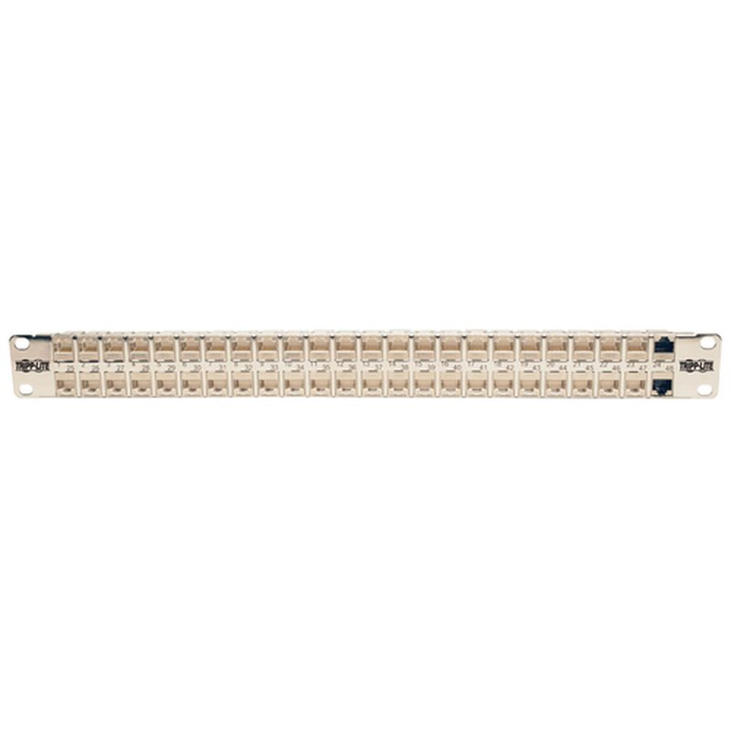Tripp Lite N254-048-SH-6A Panel de Conexiones de Alimentación Cat6a, Ethernet RJ45, Blindado STP de 48 Puertos para Instalación en 1U de Rack - Imagen 3