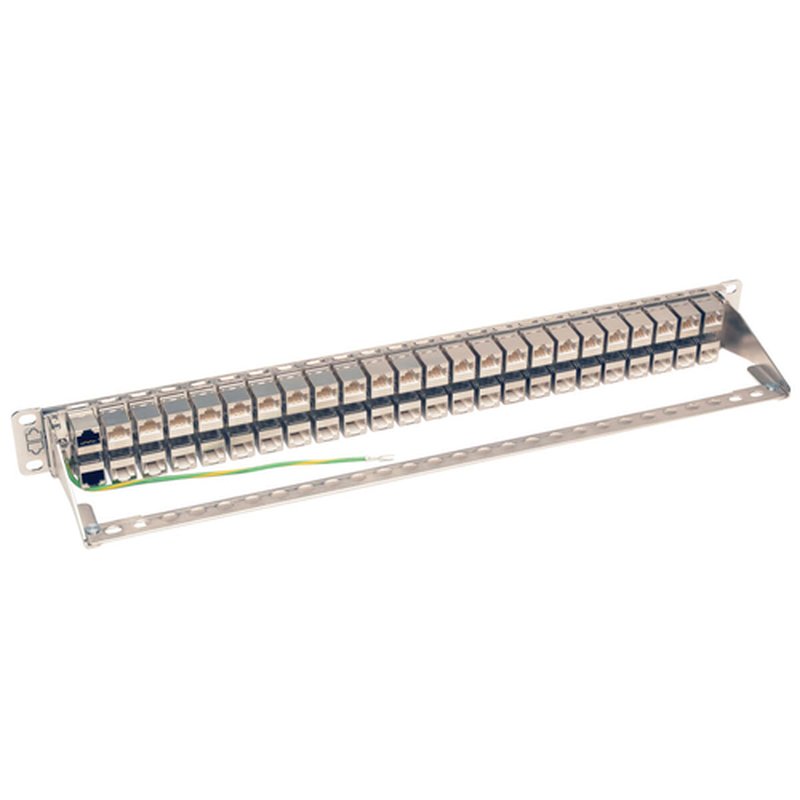 Tripp Lite N254-048-SH-6A Panel de Conexiones de Alimentación Cat6a, Ethernet RJ45, Blindado STP de 48 Puertos para Instalación en 1U de Rack - Imagen 4