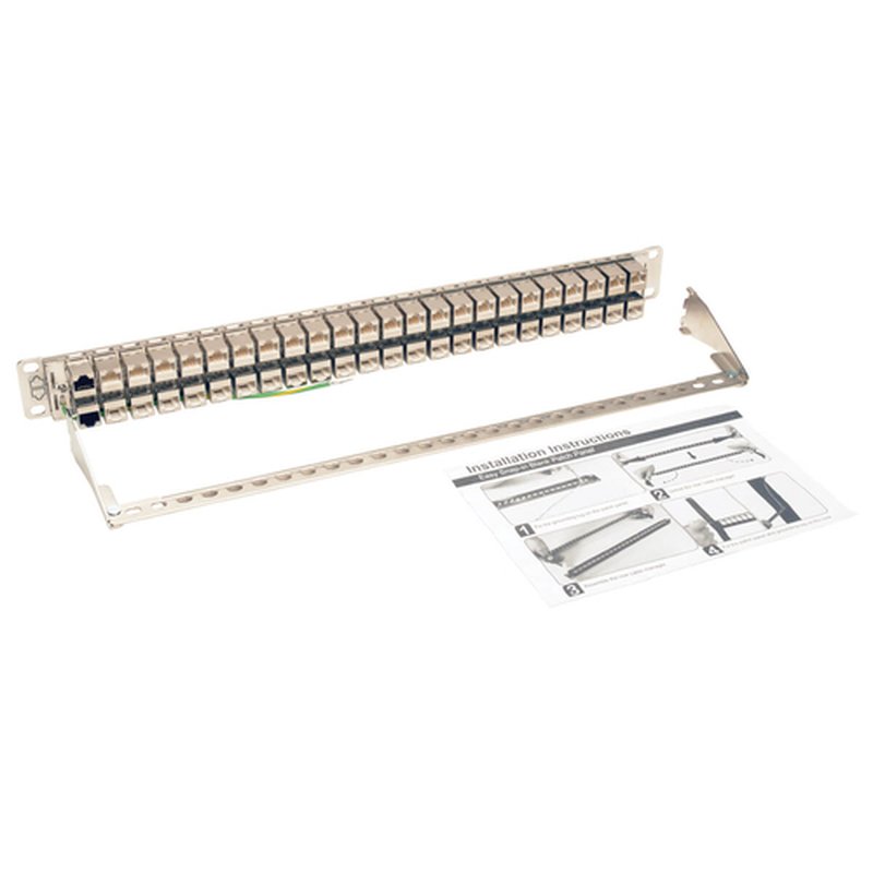 Tripp Lite N254-048-SH-6A Panel de Conexiones de Alimentación Cat6a, Ethernet RJ45, Blindado STP de 48 Puertos para Instalación en 1U de Rack - Imagen 5