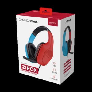 Trust GXT 416S Zirox Auriculares Alámbrico Diadema Juego Negro, Cian, Rojo Trust GXT 416S Zirox Auriculares Alámbrico Diadema Juego Negro, Cian, Rojo