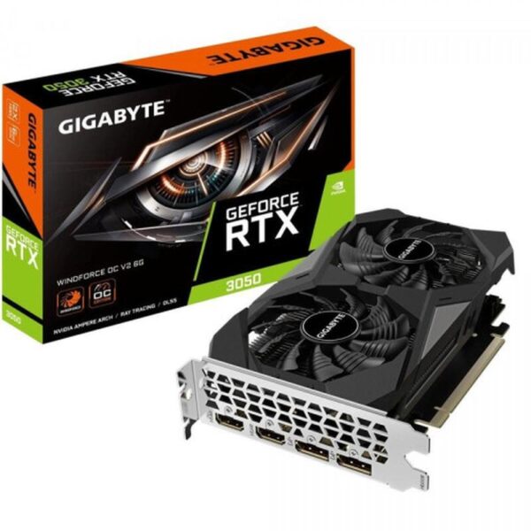 VGA GIGABYTE GV-N3050WF2OCV2-6GD,NV,RTX3050,GDDR6,6GB,96BIT,2HDMI+2DP,WINDFORCE 2X (2 VENTILADORES)