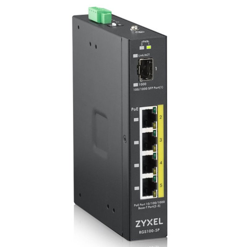 Zyxel RGS100-5P No administrado L2 Gigabit Ethernet (10/100/1000) Energía sobre Ethernet (PoE) Negro - Imagen 2