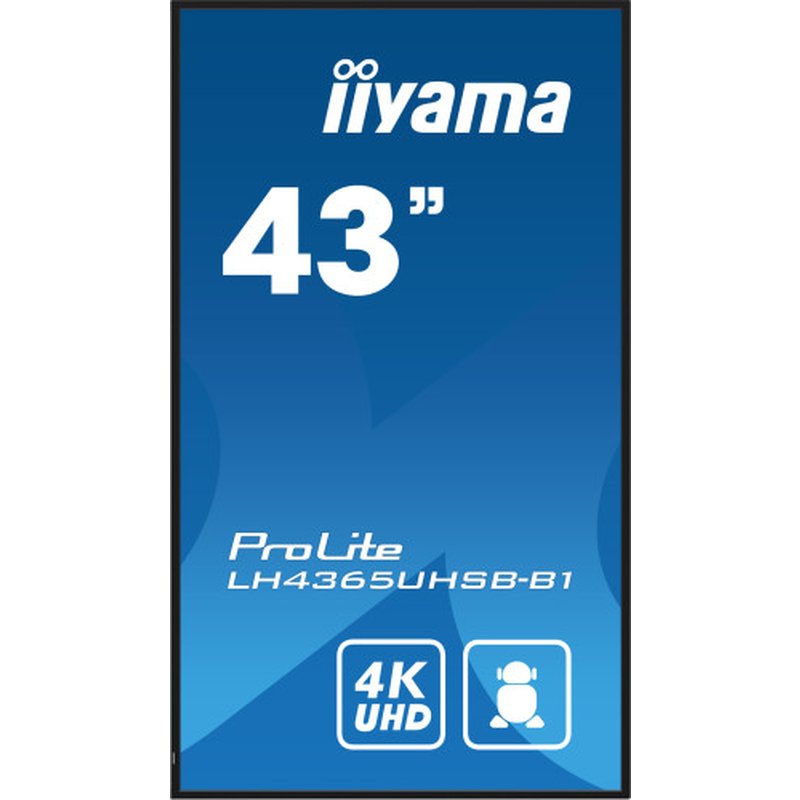 iiyama LH4365UHSB-B1 pantalla de señalización Diseño de quiosco 108 cm (42.5") LED Wifi 800 cd / m² 4K Ultra HD Negro Procesador incorporado Android 11 24/7 iiyama LH4365UHSB-B1 pantalla de señalización Diseño de quiosco 108 cm (42.5") LED Wifi 800 cd / m² 4K Ultra HD Negro Procesador incorporado Android 11 24/7 - Imagen 2