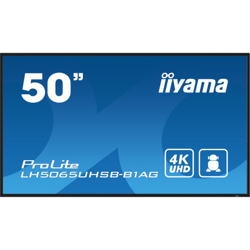 iiyama LH5065UHSB-B1AG pantalla de señalización Pantalla plana para señalización digital 125,7 cm (49.5") LCD Wifi 800 cd / m² 4K Ultra HD Negro Procesador incorporado Android 11 24/7 iiyama LH5065UHSB-B1AG pantalla de señalización Pantalla plana para señalización digital 125,7 cm (49.5") LCD Wifi 800 cd / m² 4K Ultra HD Negro Procesador incorporado Android 11 24/7