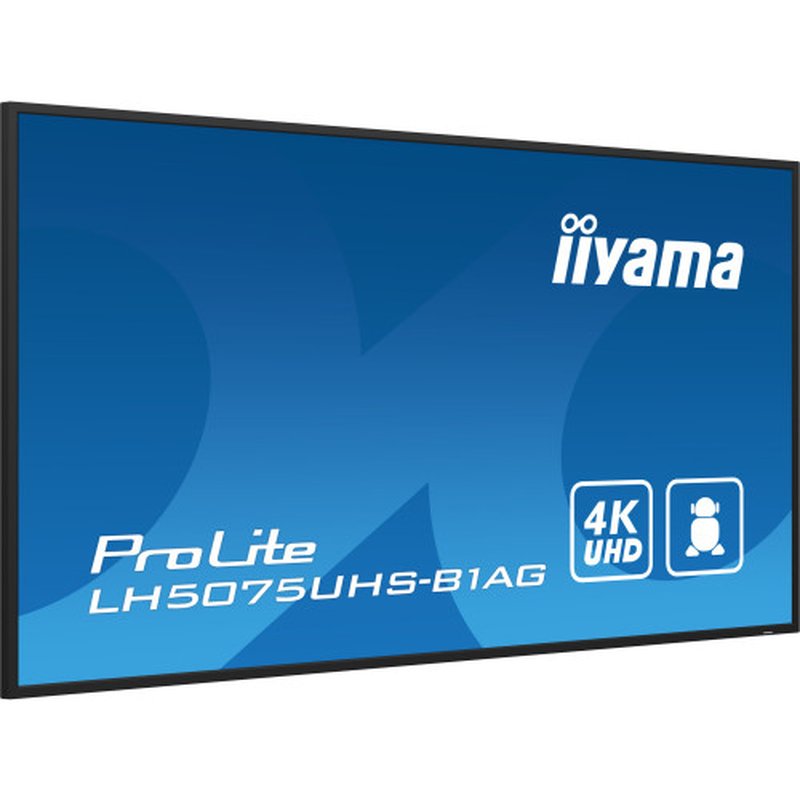 iiyama LH5075UHS-B1AG pantalla de señalización Pantalla plana para señalización digital 125,7 cm (49.5") LCD Wifi 500 cd / m² 4K Ultra HD Negro Procesador incorporado Android 11 24/7 - Imagen 14