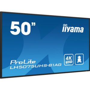 iiyama LH5075UHS-B1AG pantalla de señalización Pantalla plana para señalización digital 125,7 cm (49.5") LCD Wifi 500 cd / m² 4K Ultra HD Negro Procesador incorporado Android 11 24/7