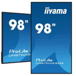 iiyama LH9875UHS-B2AG pantalla de señalización Pantalla plana para señalización digital 2,48 m (97.5") LED Wifi 500 cd / m² 4K Ultra HD Negro Procesador incorporado Android 11 24/7