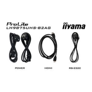 iiyama LH9875UHS-B2AG pantalla de señalización Pantalla plana para señalización digital 2,48 m (97.5") LED Wifi 500 cd / m² 4K Ultra HD Negro Procesador incorporado Android 11 24/7