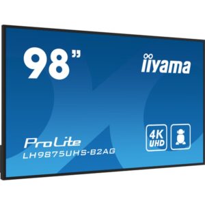 iiyama LH9875UHS-B2AG pantalla de señalización Pantalla plana para señalización digital 2,48 m (97.5") LED Wifi 500 cd / m² 4K Ultra HD Negro Procesador incorporado Android 11 24/7