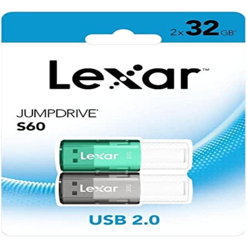 LEXAR 2X32GB PACK JUMPDRIVE S60 USB 2.0 FLASH DRIVE LEXAR 2X32GB PACK JUMPDRIVE S60 USB 2.0 FLASH DRIVE