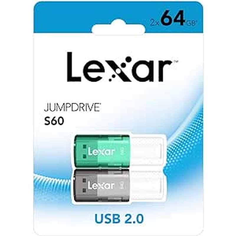 LEXAR 2X64GB PACK JUMPDRIVE S60 USB 2.0 FLASH DRIVE LEXAR 2X64GB PACK JUMPDRIVE S60 USB 2.0 FLASH DRIVE