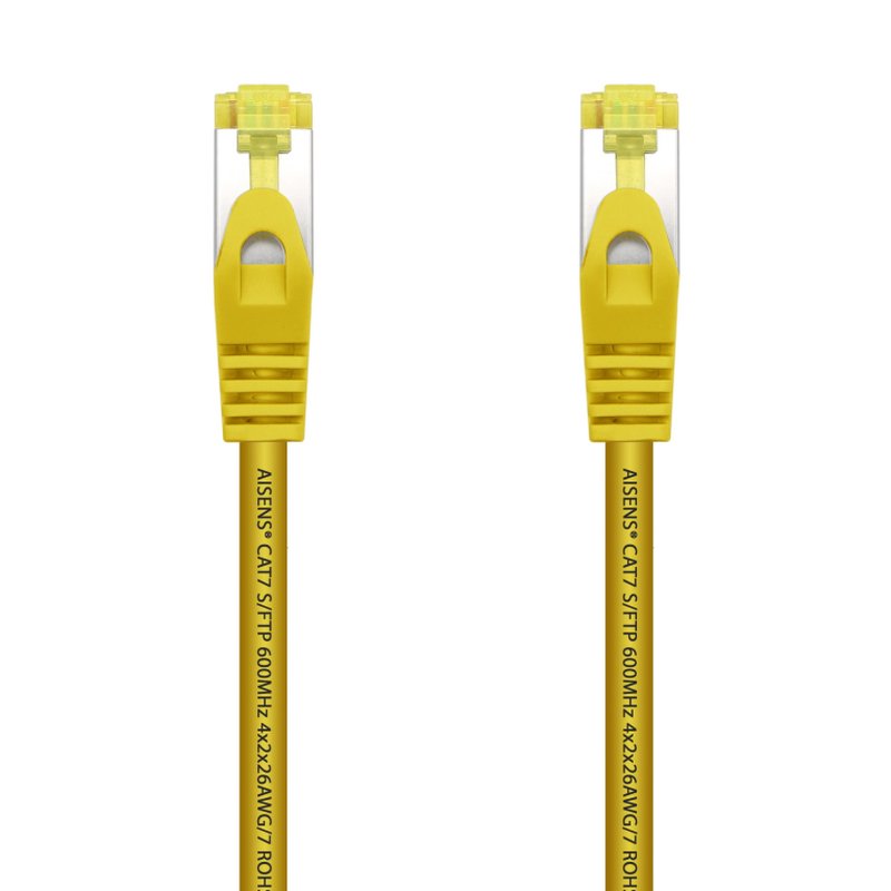 AISENS Cable De Red Latiguillo RJ45 LSZH Cat.7 600 MHz S/FTP PIMF AWG26, Amarillo, 25 cm AISENS Cable De Red Latiguillo RJ45 LSZH Cat.7 600 MHz S/FTP PIMF AWG26, Amarillo, 25 cm