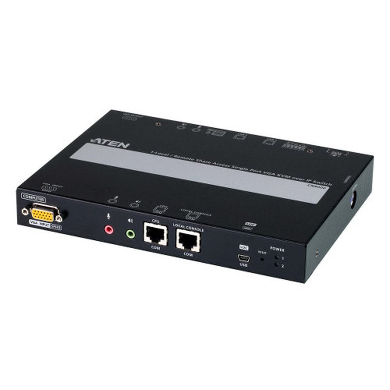 ATEN 1 switch KVM a través de IP VGA de un solo puerto para acceso a recurso compartido local/remoto
