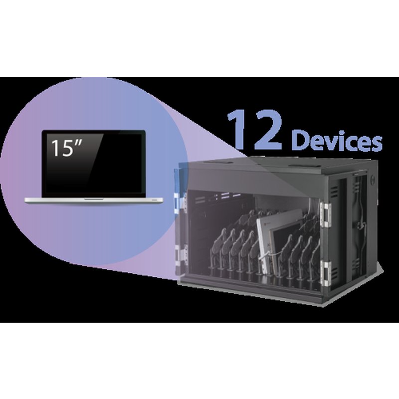 AVer X12 Armario de gestión y carga para dispositivos portátiles Negro - Imagen 10