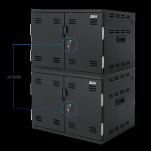 AVer X12 Armario de gestión y carga para dispositivos portátiles Negro