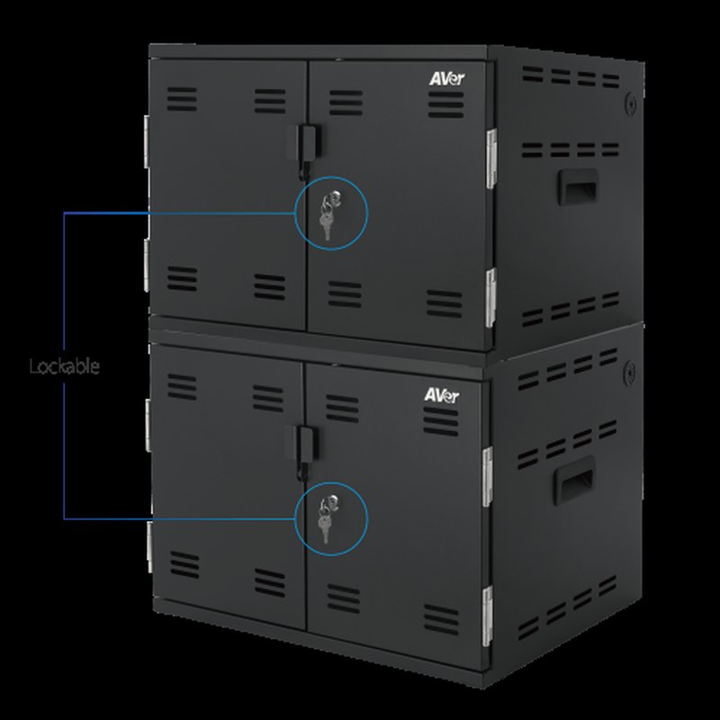 AVer X12 Armario de gestión y carga para dispositivos portátiles Negro - Imagen 6