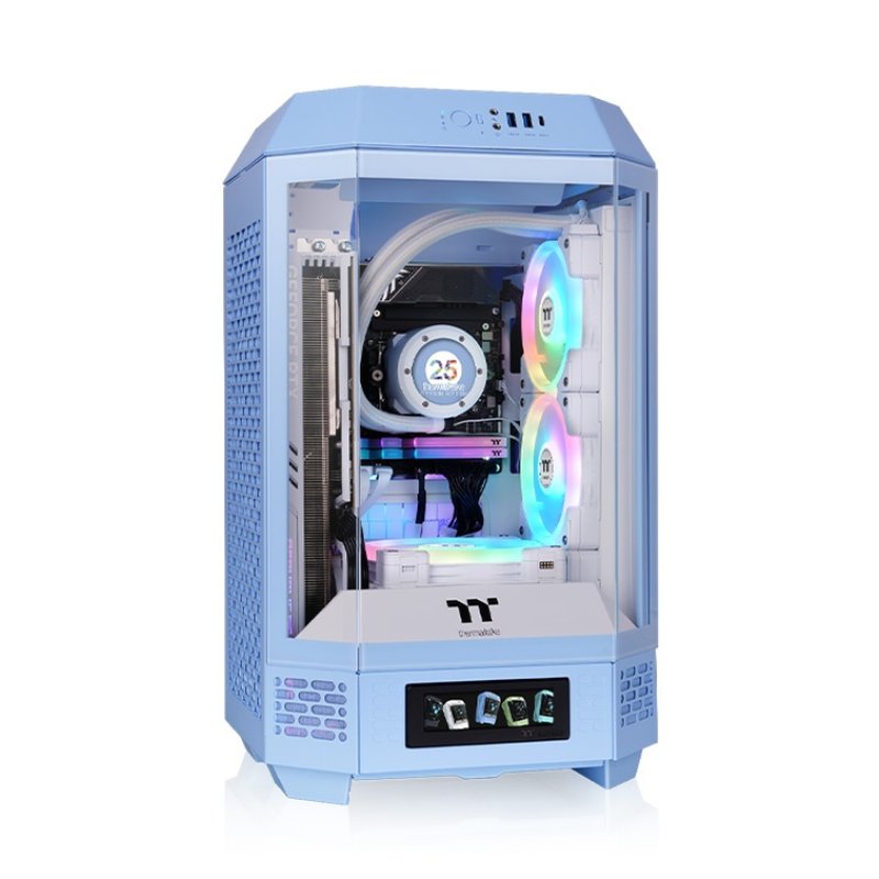 CAJA GAMING THERMALTAKE MINI-ITX TOWER 250 2XVENT 120MM SNFUENTE AZUL HYDRANGEA