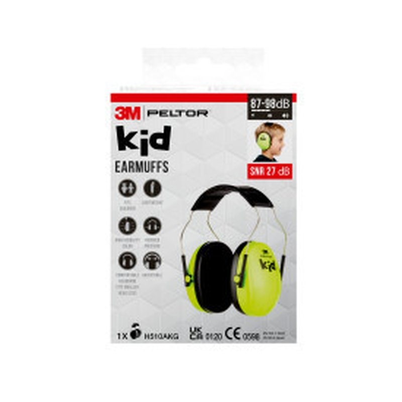 CASCOS OREJERAS ACOLCHADAS CON DIADEMA PROTECCION AUDITIVA INFANTIL PELTOR H510AKG-1 VERDE NEÓN SNR-27DB 3M 7100334987 CASCOS OREJERAS ACOLCHADAS CON DIADEMA PROTECCION AUDITIVA INFANTIL PELTOR H510AKG-1 VERDE NEÓN SNR-27DB 3M 7100334987