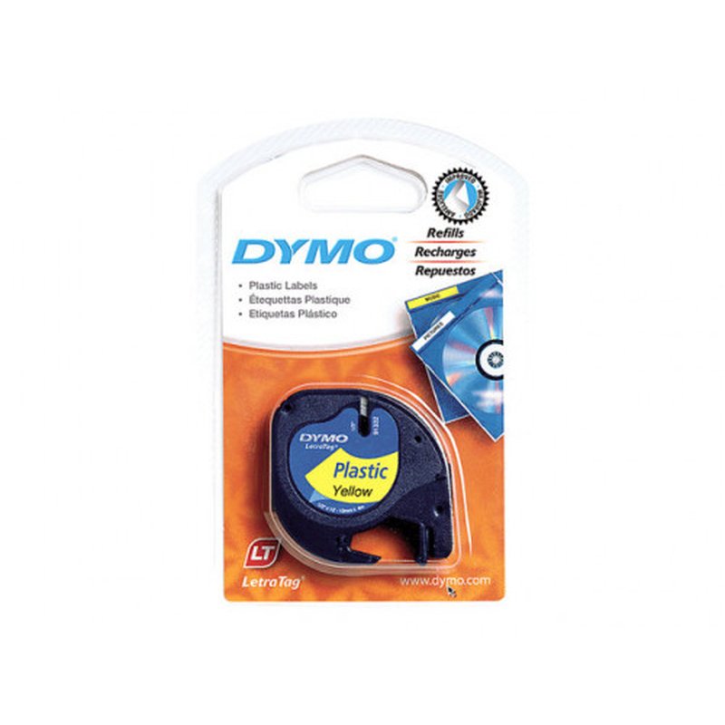 ROLLO DYMO LETRATAG 12MMX4M YELLOW/BLACK ROLLO DYMO LETRATAG 12MMX4M YELLOW/BLACK - Imagen 2